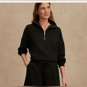 Varley Hawley Half-Zip Sweat, Black, size XS